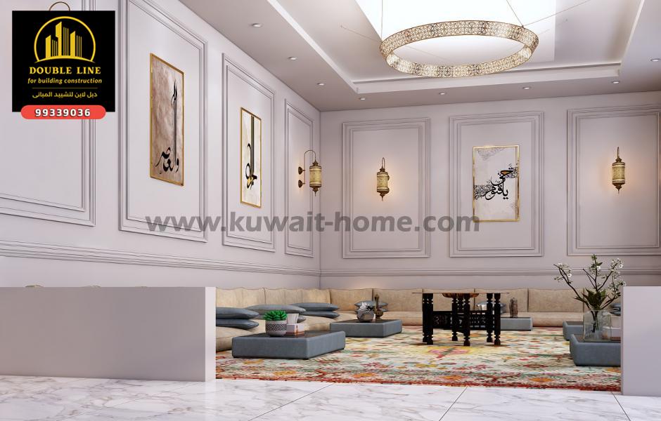 تصميم داخلي 99339036 لديوانيه مودرن وحلول وأفكار شركة دبل لاين لتشييد المبانى