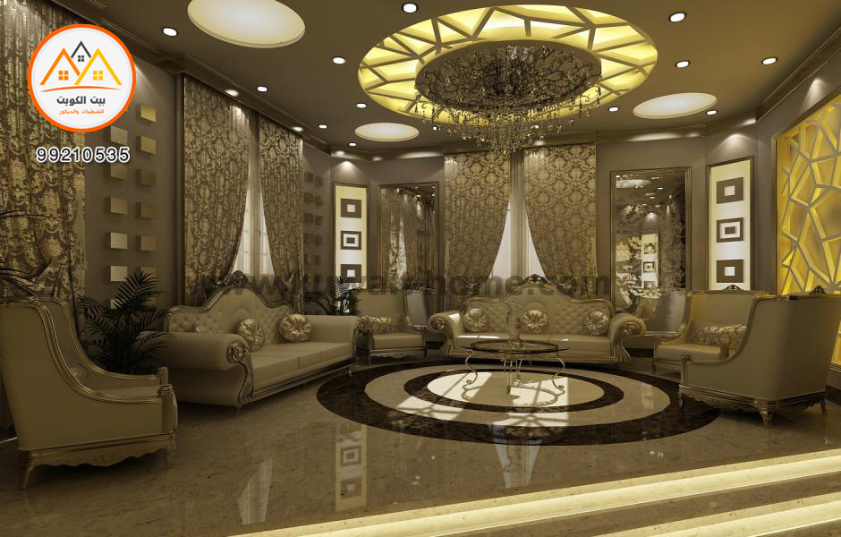 تصميم الديكور لصالة شركة دبل لاين لتشييد المباني