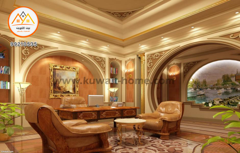 تصميم الديكور لصالة ضيوف شركة دبل لاين لتشييد المباني