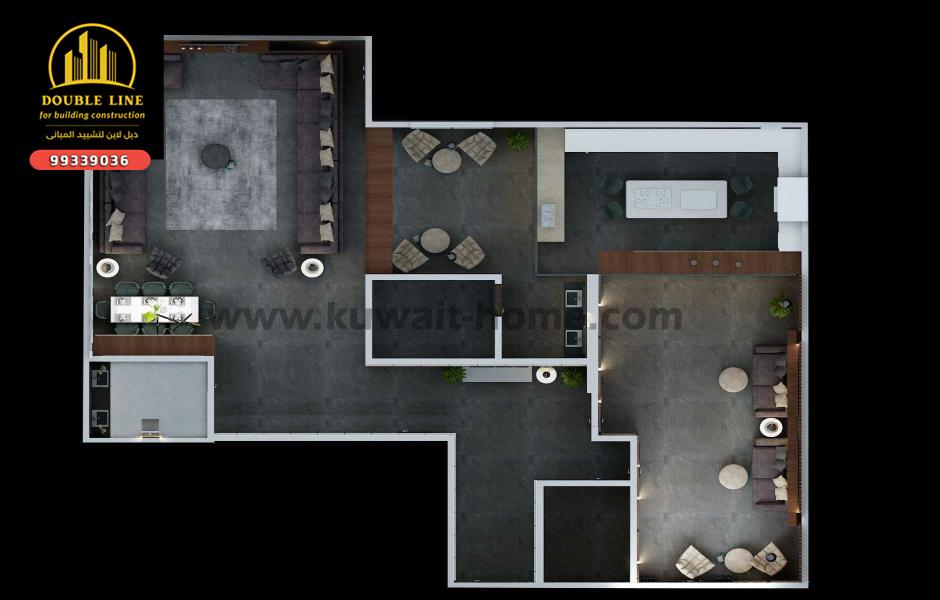 تصميم 99339036 3dmax interior design خاص بمطخ تحضيري داخل صالة