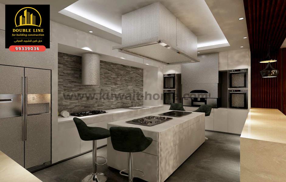 شركة دبل لاين تصميم 3dmax 99339036 معدل فيلا حنان دشتى الرميثيه خاص بمطبخ